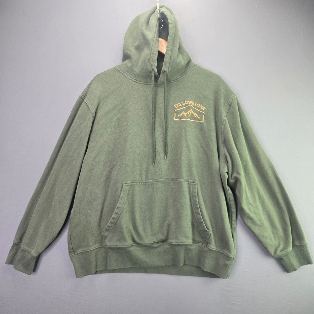 Yellowstone Hoodie Dutton Ranch XL Green Graphic Pullover Sweatshirt TV Show